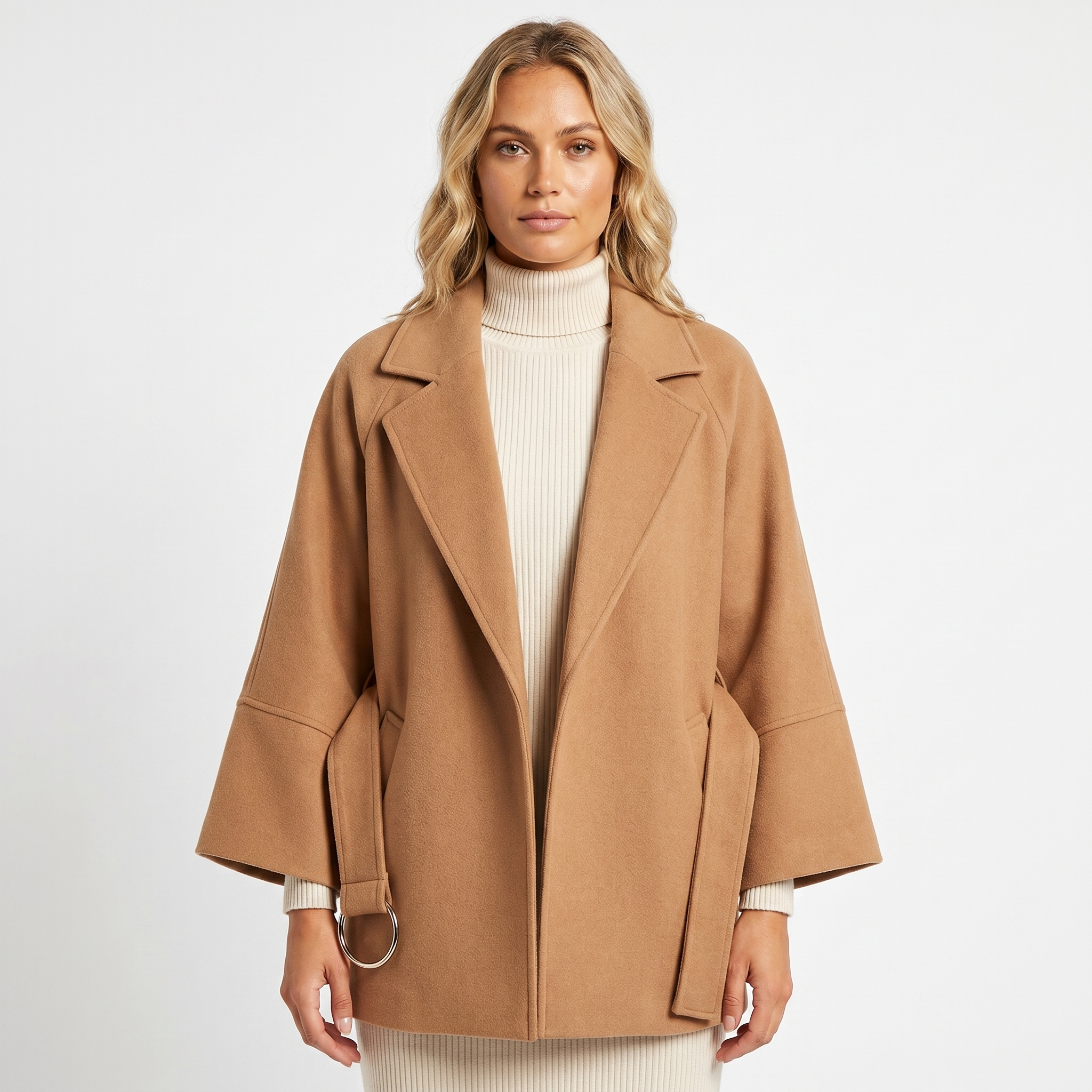 Nadia | Oversized Wool-Look Crop Jacket