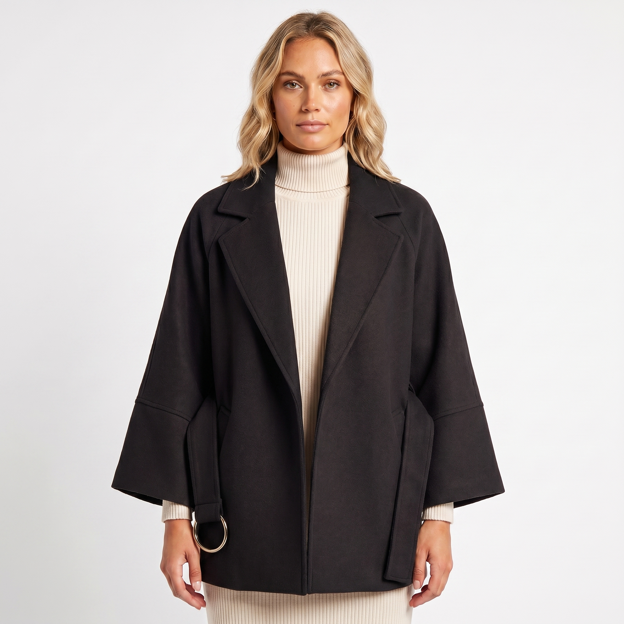 Nadia | Oversized Wool-Look Crop Jacket