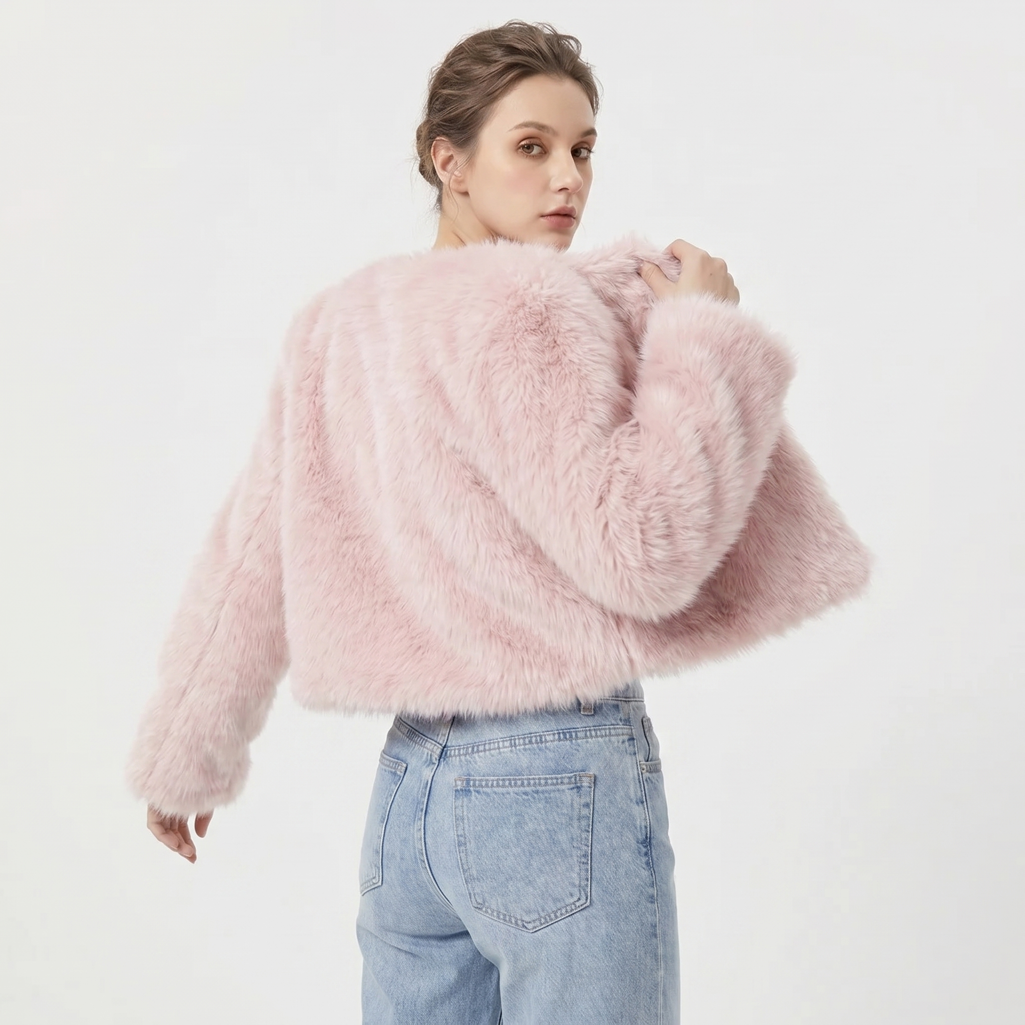 Celeste | Cropped Faux Fur Cardigan