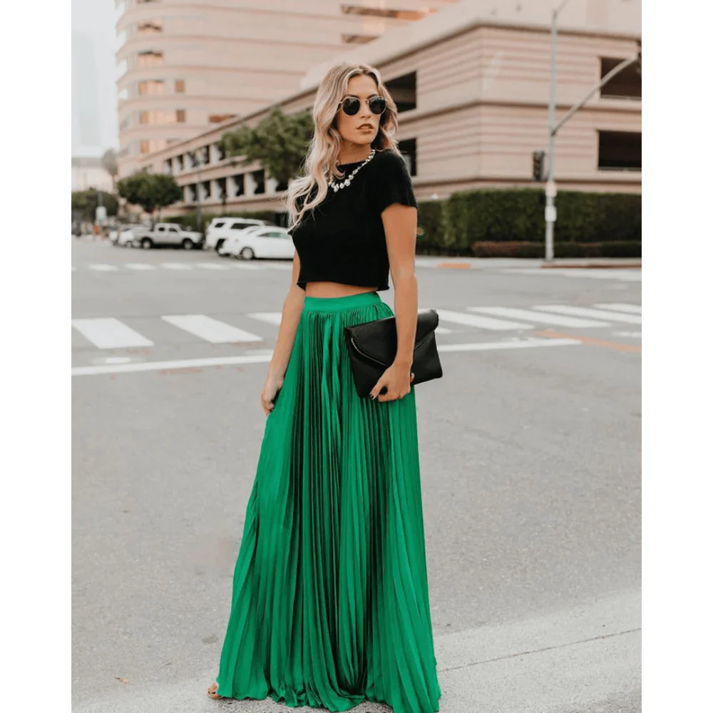 Chloe | High Waist Pleated Wide Leg Trousers