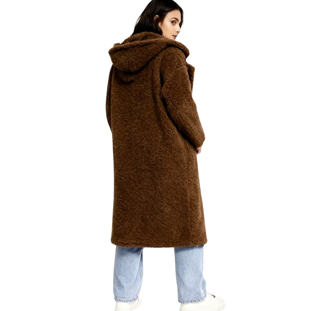 April | Hooded Double-Breasted Teddy Coat