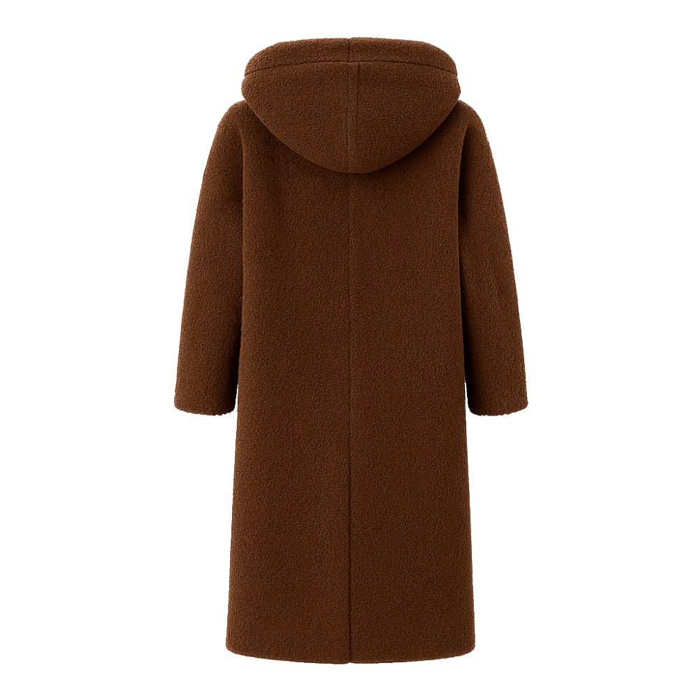 April | Hooded Double-Breasted Teddy Coat