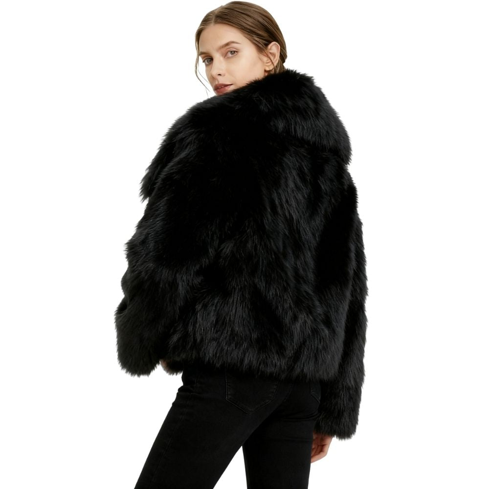 Collete | Shawl Collar Fur Jacket