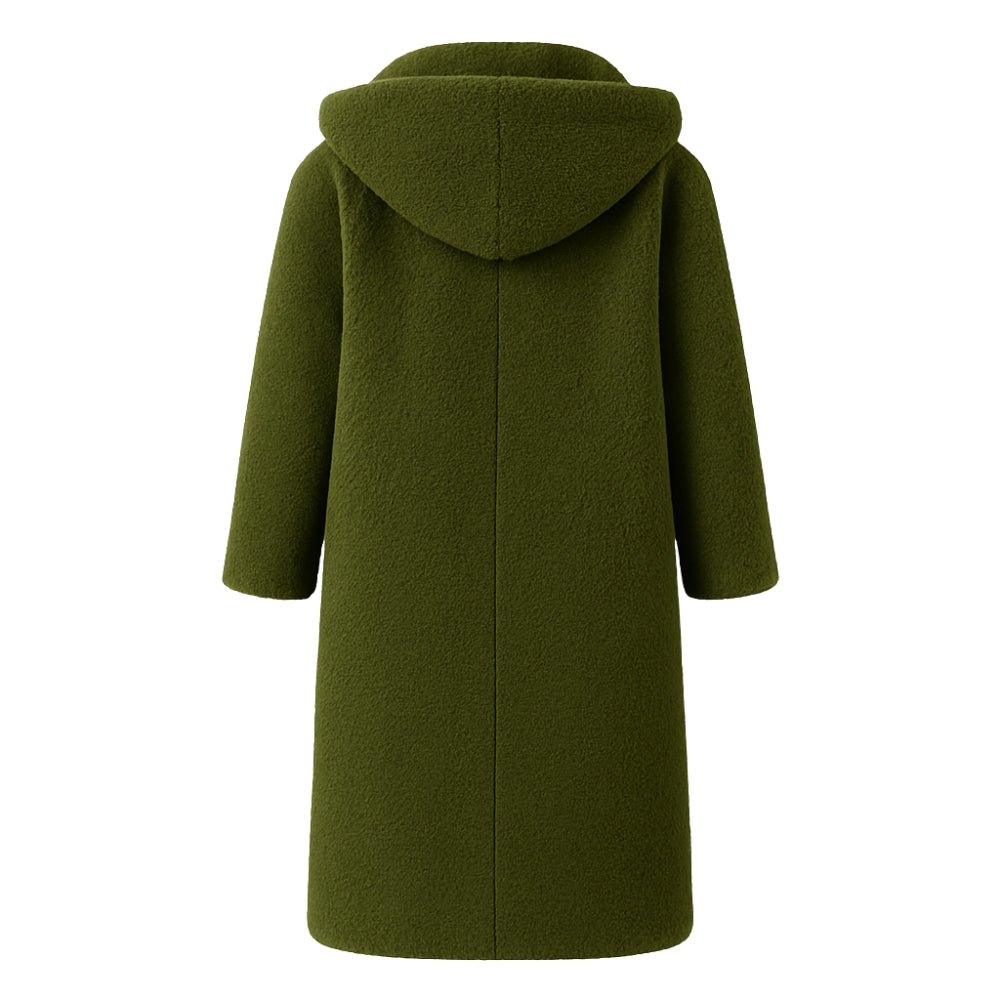 April | Hooded Double-Breasted Teddy Coat