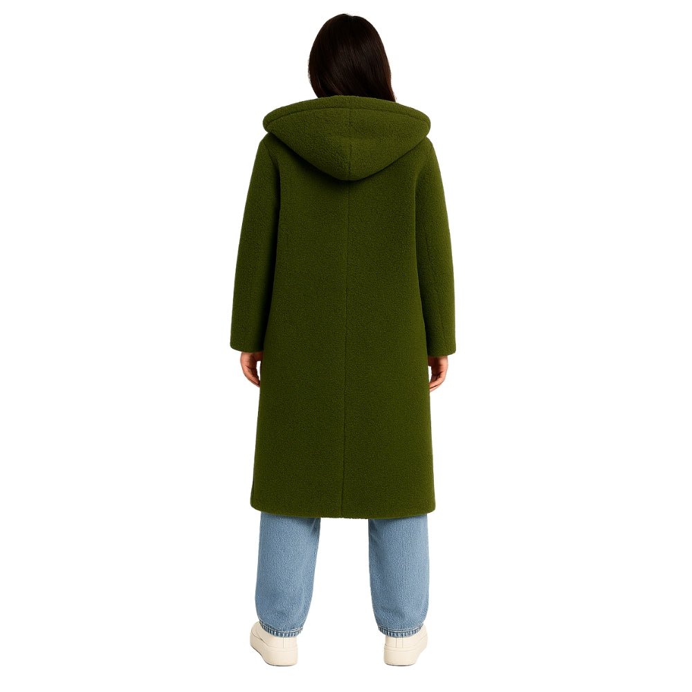 April | Hooded Double-Breasted Teddy Coat