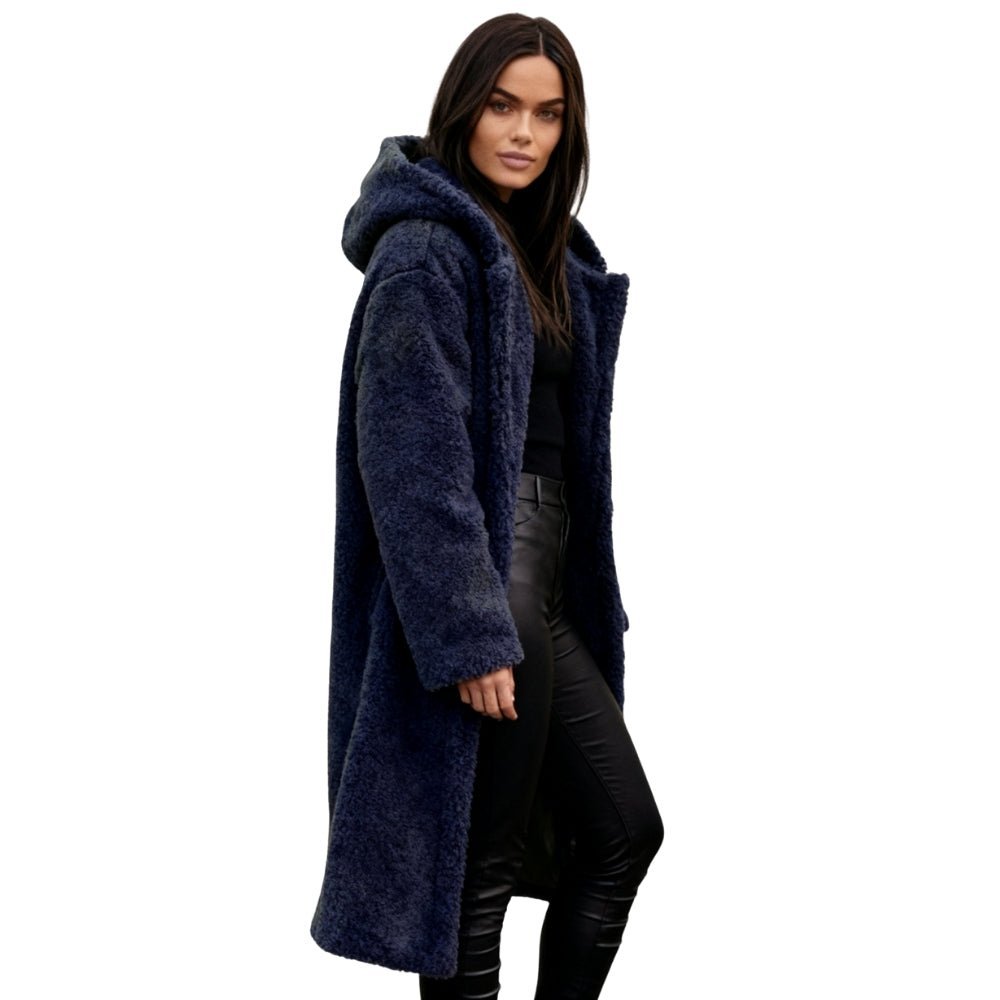 April | Hooded Double-Breasted Teddy Coat