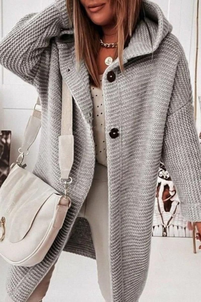 Tesa | Long Hooded Knit Cardigan