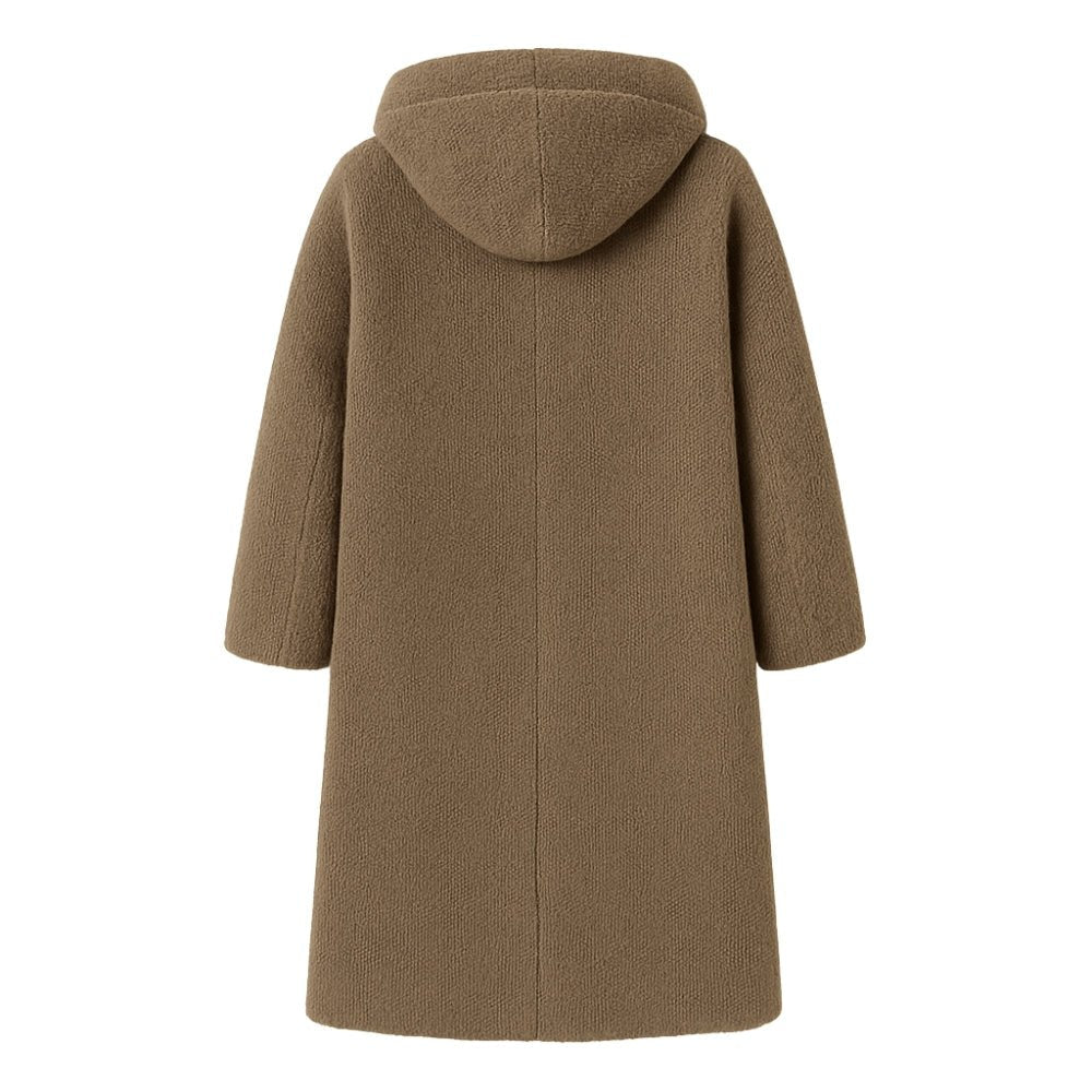 April | Hooded Double-Breasted Teddy Coat