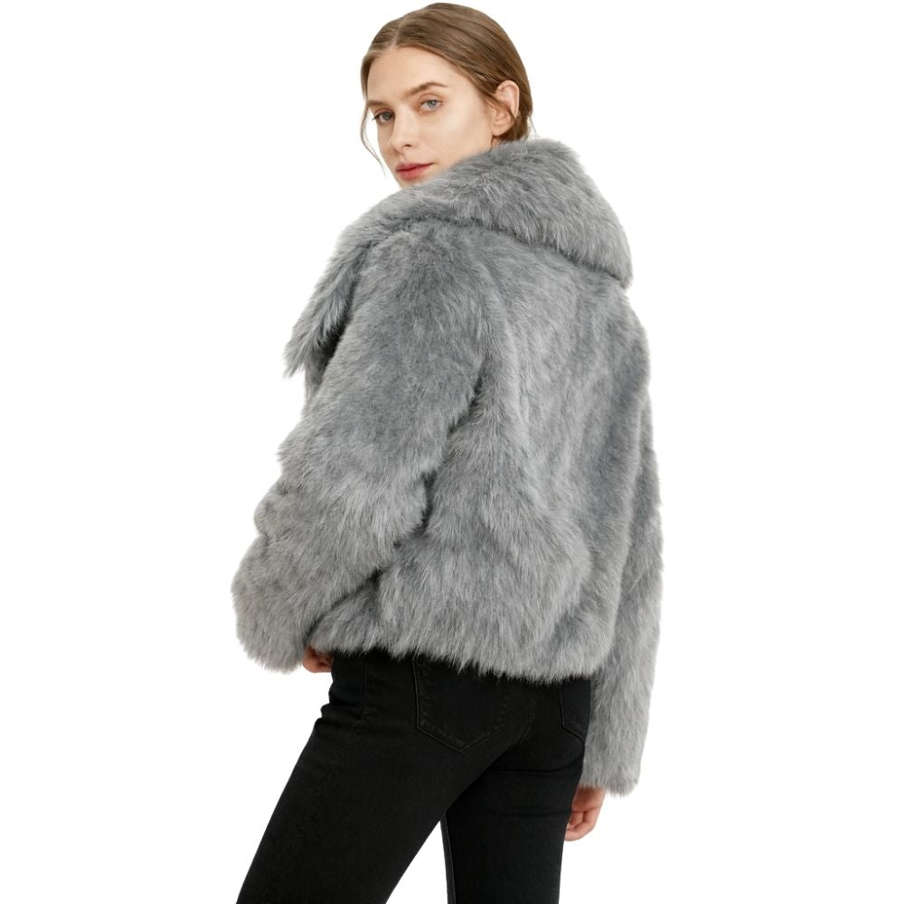 Collete | Shawl Collar Fur Jacket