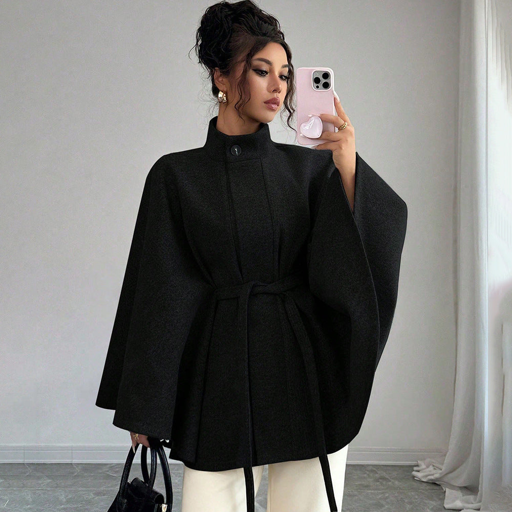 Viviana | Cape Sleeve Wool Blend Coat