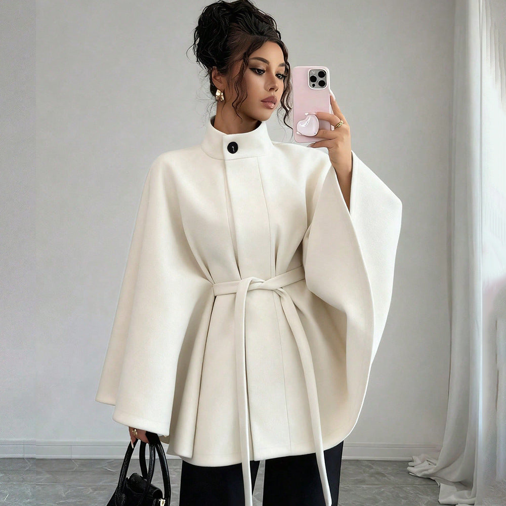 Viviana | Cape Sleeve Wool Blend Coat