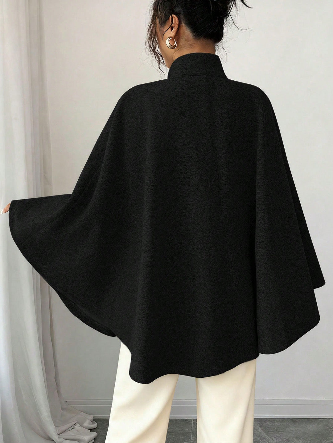 Viviana | Cape Sleeve Wool Blend Coat