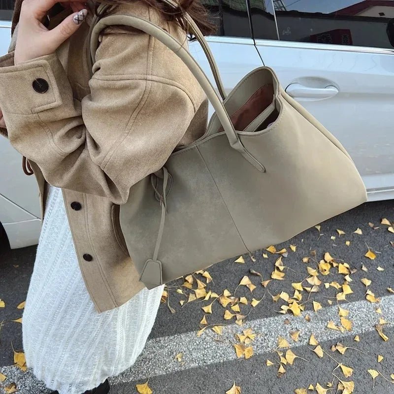 Eleanor | Vegan Suede Shoulder Tote Bag