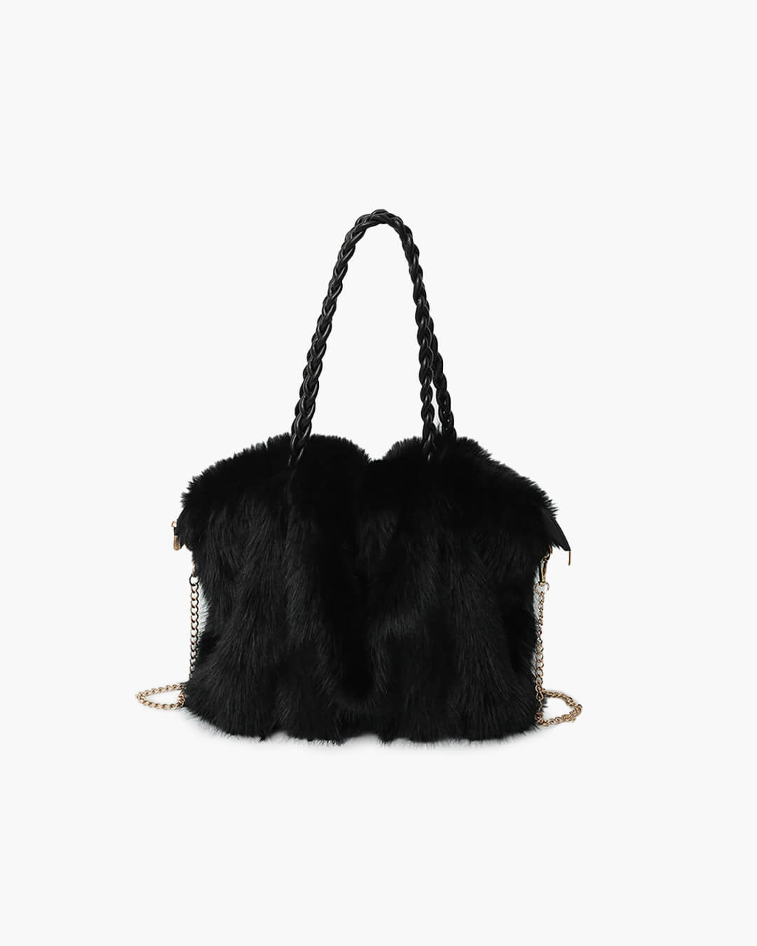 Amelia | Faux Fur Tote Bag with Chain Detail