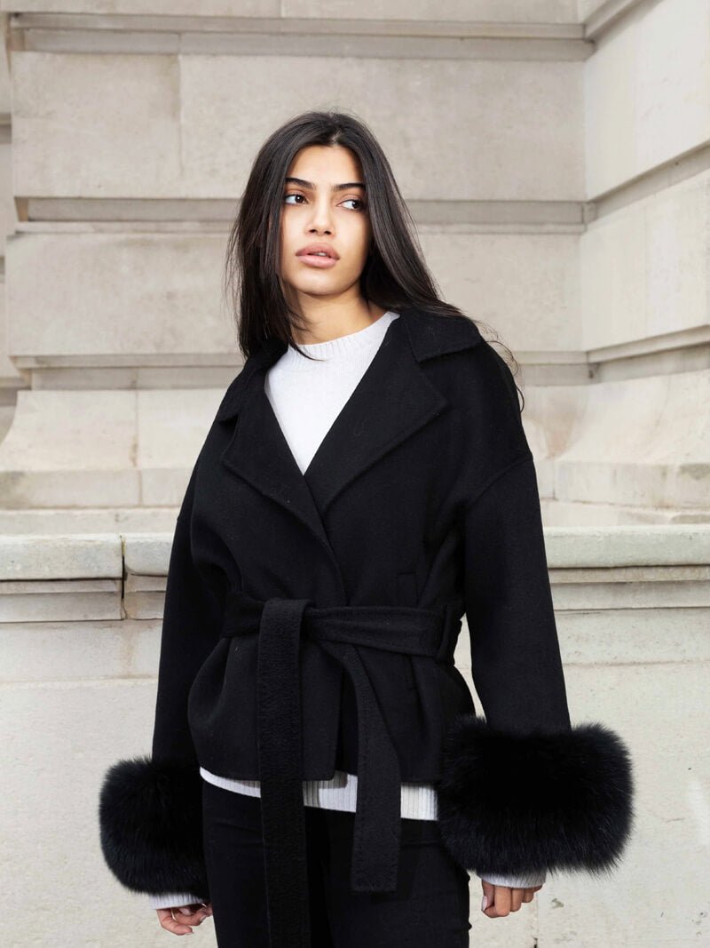 Evelyn | Faux Fur Winter Coat with Statement Cuffs