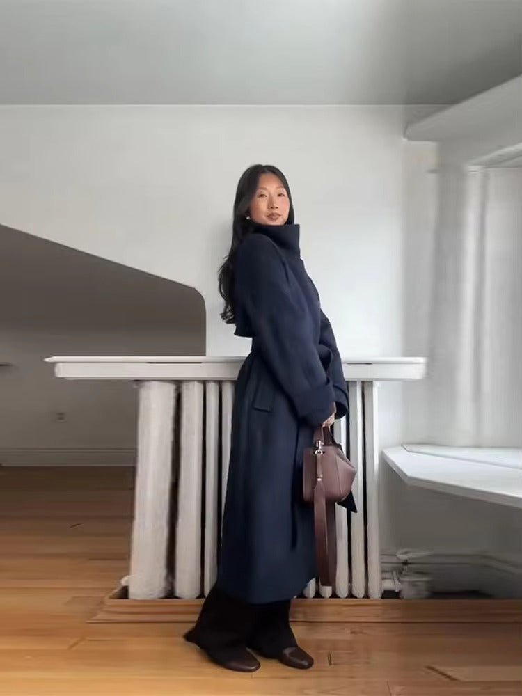 Eleanor | Long Belted High Collar Winter Coat